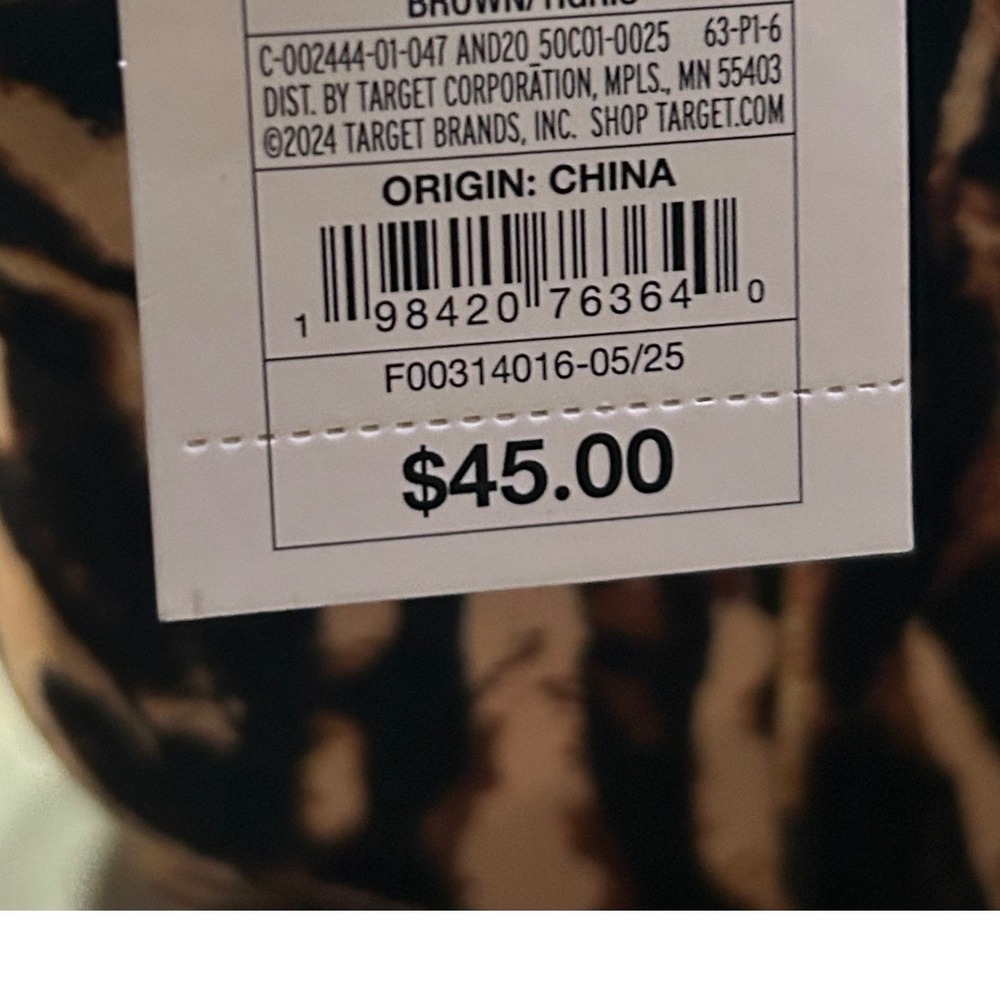 Target Women Brown Tigris Tiger Print Pointed Toe Block Heel Ankle Boots 8 - Picture 5 of 5